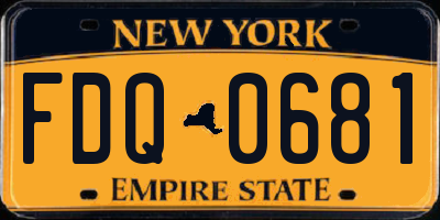NY license plate FDQ0681