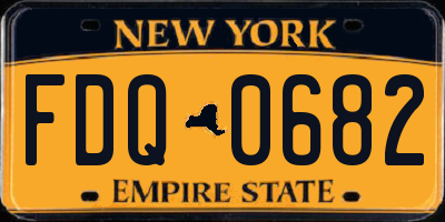 NY license plate FDQ0682