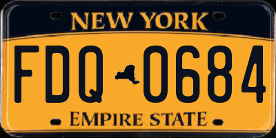 NY license plate FDQ0684