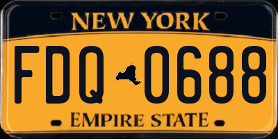 NY license plate FDQ0688