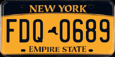 NY license plate FDQ0689