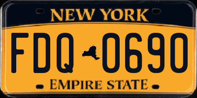 NY license plate FDQ0690