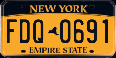 NY license plate FDQ0691