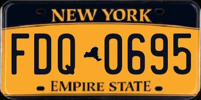 NY license plate FDQ0695