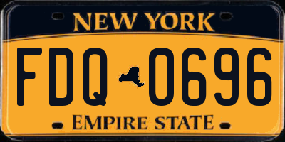 NY license plate FDQ0696