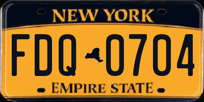 NY license plate FDQ0704