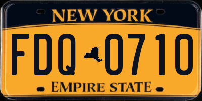 NY license plate FDQ0710