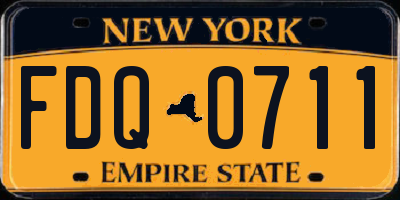 NY license plate FDQ0711