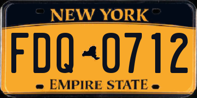 NY license plate FDQ0712