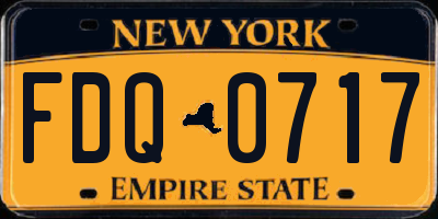 NY license plate FDQ0717