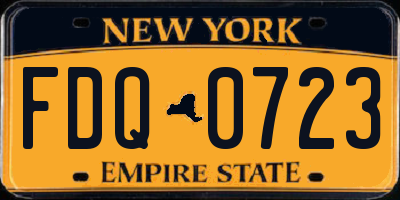NY license plate FDQ0723