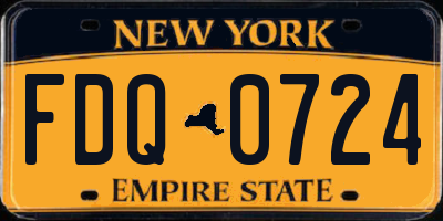 NY license plate FDQ0724