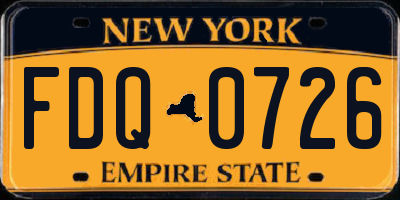 NY license plate FDQ0726