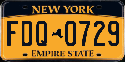 NY license plate FDQ0729