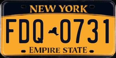 NY license plate FDQ0731