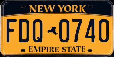 NY license plate FDQ0740