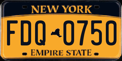 NY license plate FDQ0750