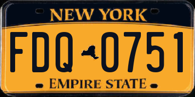 NY license plate FDQ0751