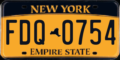 NY license plate FDQ0754