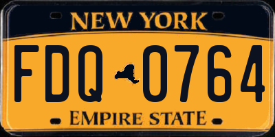NY license plate FDQ0764