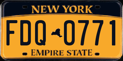 NY license plate FDQ0771