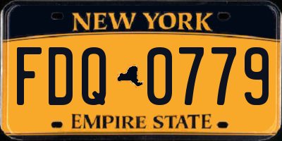 NY license plate FDQ0779
