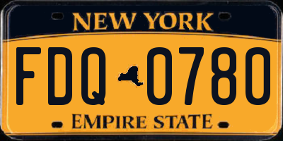 NY license plate FDQ0780