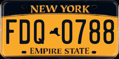 NY license plate FDQ0788