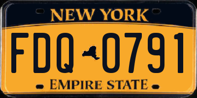 NY license plate FDQ0791