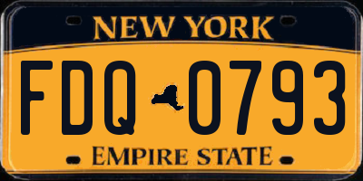 NY license plate FDQ0793