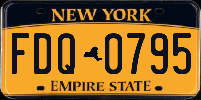 NY license plate FDQ0795