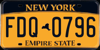 NY license plate FDQ0796