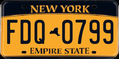 NY license plate FDQ0799