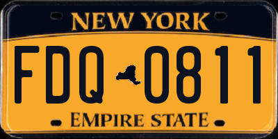 NY license plate FDQ0811