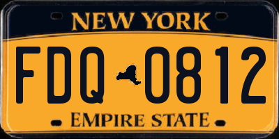 NY license plate FDQ0812