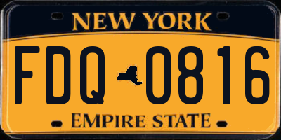 NY license plate FDQ0816
