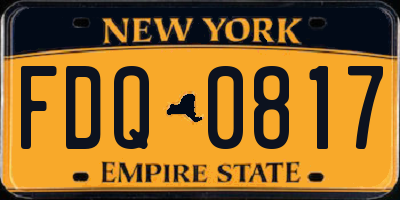 NY license plate FDQ0817