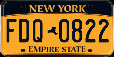 NY license plate FDQ0822