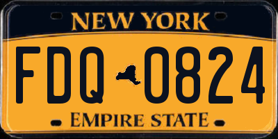 NY license plate FDQ0824