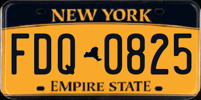 NY license plate FDQ0825
