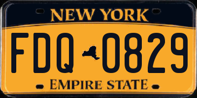 NY license plate FDQ0829