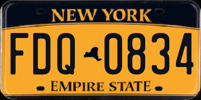 NY license plate FDQ0834