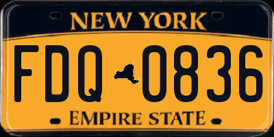 NY license plate FDQ0836