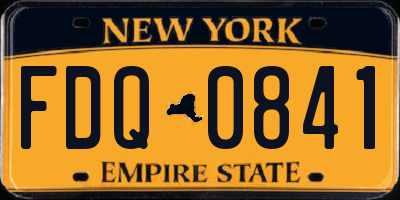 NY license plate FDQ0841