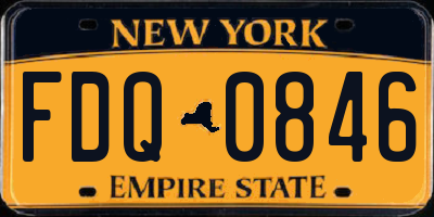 NY license plate FDQ0846