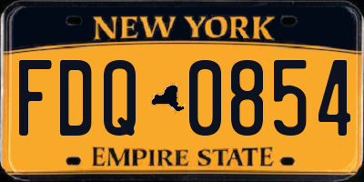 NY license plate FDQ0854