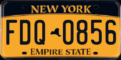 NY license plate FDQ0856