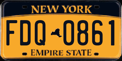 NY license plate FDQ0861