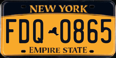 NY license plate FDQ0865