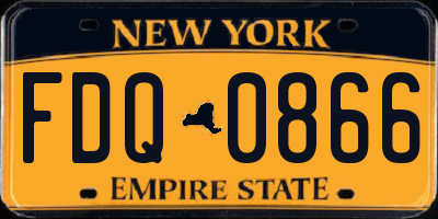 NY license plate FDQ0866